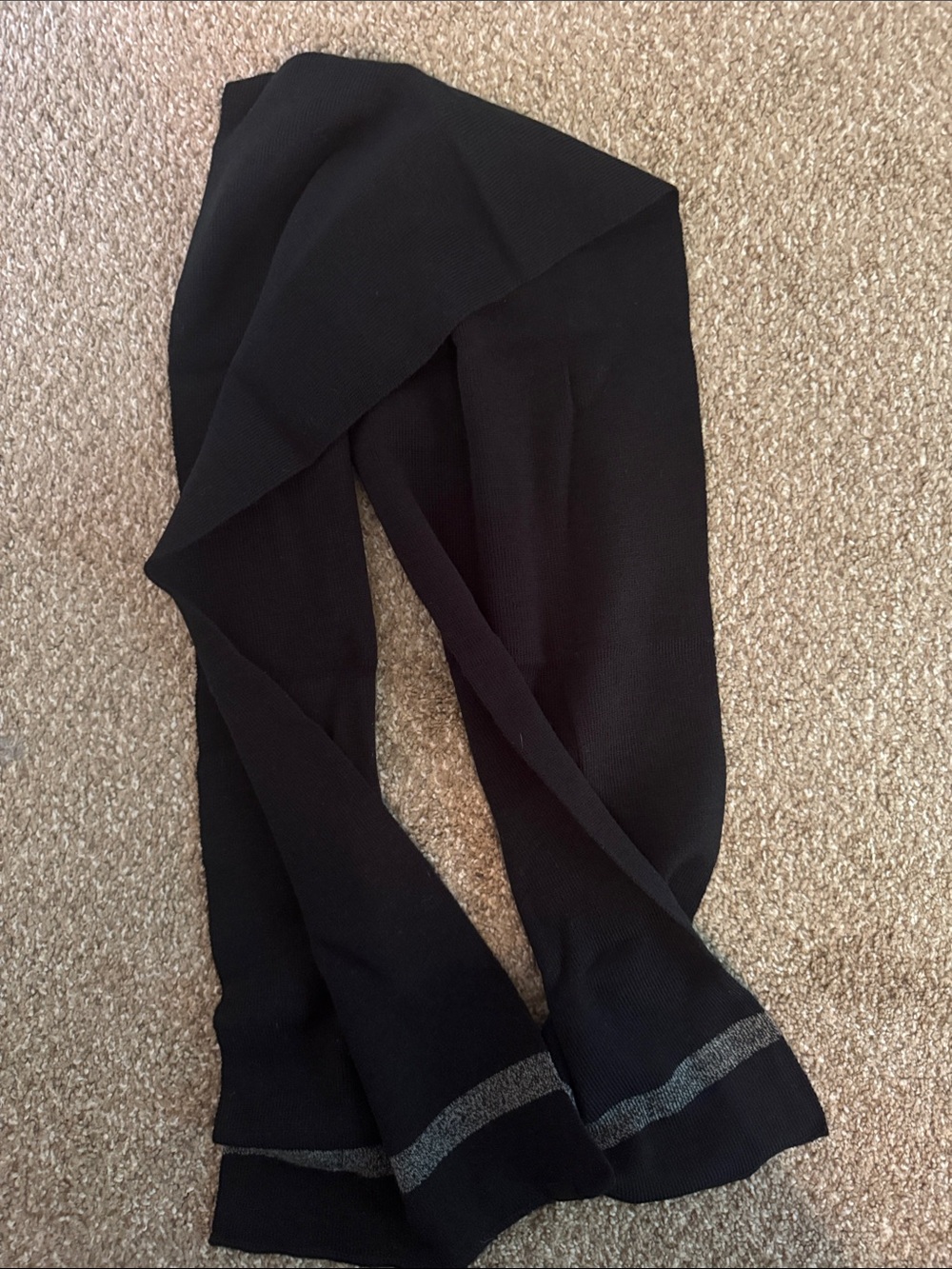 Levi's Black Knit Scarf with Subtle Silver Trim